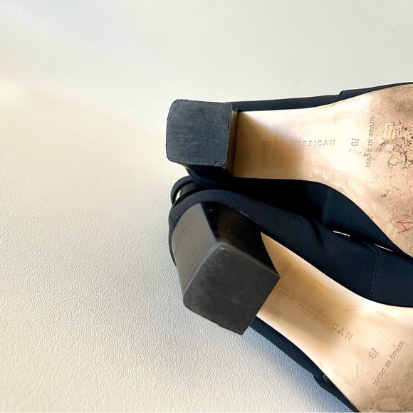 Good American Boots The Bombshell Bootie Block Heel Ankle Buckle Chic Black 6.5 - Picture 12 of 13